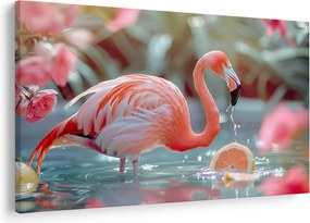 Tablou - Flamingo în iaz (90x60 cm)