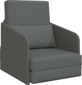 vidaXL Canapea Pliantă cu Pat Gri închis 65 x 80 x 83 cm țesătură