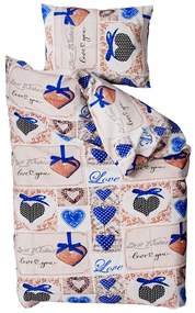 Lenjerie de pat bumbac Lovestone bej Inchidere: Nasturi