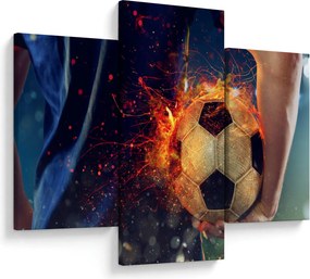 Tablou - Minge de fotbal în flăcări (90x60 cm)