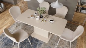 Mazzoni ASTON MINI-Z Bej (Șampanie) - MĂSUȚĂ DE CAFEA MODERNĂ EXTENSIBILĂ REGLABILĂ PE ÎNĂLȚIME MASĂ TRANSFORMABILĂ