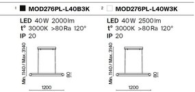 Lustra LED suspendata stil minimalist modern Motion alb