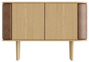 Comodă în culoare naturală/maro deschis joasă cu aspect de lemn de stejar 109x75 cm Treasures – UMAGE