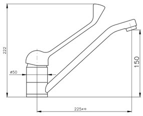 RAV Slezák MS605.0 - Baterie pentru lavoar MISSISSIPPI cu manetă medicală, crom