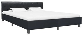 284880 vidaXL Cadru de pat, negru, 160 x 200 cm, piele ecologică