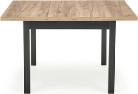 Masa bucatarie extensibila lemn TIAGO, stejar/negru, 90/125x90x77 cm