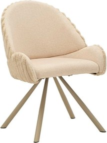 Set de scaune de sufragerie crem cu cotiere 2 buc. tapițat Stockholm – Mauro Ferretti