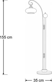 Brilagi - Lampadar MOLLERO 1xE27/15W/230V bronz/patină