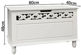 Ladă din lemn JERSEY, 80x40x48cm, alb Casaria