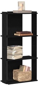 vidaXL Bibliotecă cu 3 niveluri, negru, 60x30x120 cm, lemn prelucrat