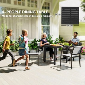 Outsunny Aluminum Outdoor Patio Dining Table for 4 for Garden Lawn Backyard, Natural | Aosom Romania