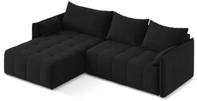 Colțar negru extensibil/cu spațiu de depozitare (cu colț pe partea stângă/cu șezlong) Moku – Makamii