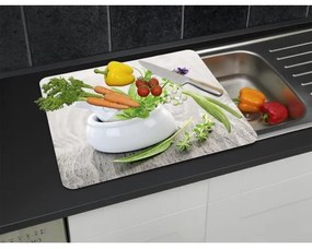 WENKO 2712940500 - Placă de acoperire pentru alimente 56 x 50 cm, multicoloră/transparentă