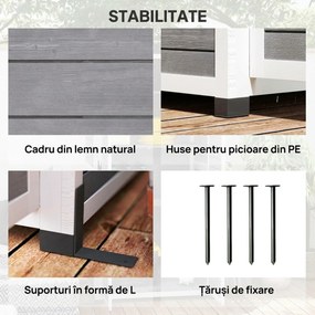 Outsunny Magazie pentru Unelte de Grădină din Lemn de Brad cu 2 Ferestre și Rafturi Reglabile, 91x69x192cm, Gri Deschis | Aosom Romania