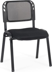Scaun conferință negru HRC 600 din mesh respirabil cu cadru metalic stivuibil
