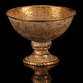 Calyx metalic lat, auriu, 18 x 18 x 13 cm