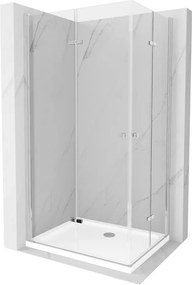 Mexen Lima Duo cabină de duș pliabilă 80 x 70 cm, transparentă, crom + cadă de duș plată - 856-080-070-01-02-4010