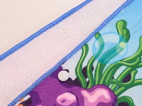 Poncho pentru copii TURTLE AND FISH albastru 60 x 90 cm Dimensiune: 60 x 90 cm