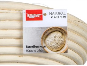 Banchet Tavă rotundă pentru pâine în creștereNatural d. 21 x h. 7,5 cm, trifoi cu patru foi