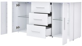 Comodă modernă cu lumini LED multicolore, Alb | Aosom Romania