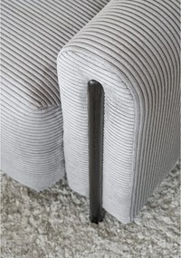 Canapea gri extensibilă/cu spațiu de depozitare cu tapițerie din catifea reiată 244 cm Arcadova – ELTAP