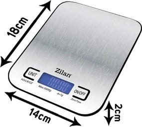 Cantar alimentar digital Zilan ZLN2984 Gri, capacitate 5000g, inchidere automata