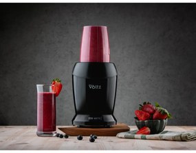 Nutri Blender Oliver Voltz OV51162D, 1200 W, 2 pahare, Fara BPA, 1L/800 ml, Zdrobire gheata, Negru