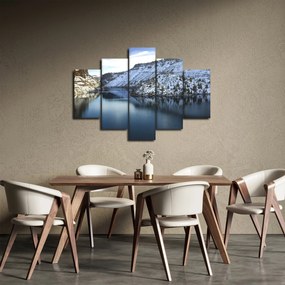 Tablou - peisaj de iarnă cu lac (150x105 cm)
