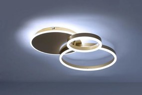 Plafoniera LED cu Telecomanda, Design Geormetric, RINGS 3 auriu
