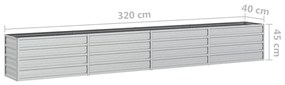 Strat inaltat de gradina argintiu 320x40x45 cm otel galvanizat 1, 320 x 40 x 45 cm
