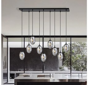 Lustră pe cablu ASTRAL 9xE14/10W/230V negru/fumuriu