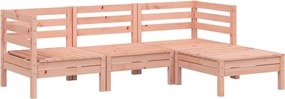 vidaXL Canapea de grădină cu 3 locuri/taburet, lemn masiv douglas