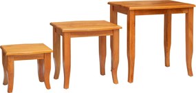 vidaXL Mese de birou nesting 3 pcs natural Lemn masiv de mahon