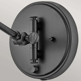 Hinkley HK-ARTI-1W-BK-BR - Aplică spot de perete ARTI, 1xE27/60W/230V, neagră