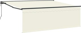 vidaXL Cortina Retractabilă Crem 400 × 300 cm Poliester și Aluminiu