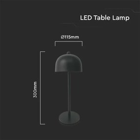 Lampă de birou LED reglabilă, reîncărcabilă, 1W, 5V, 3000-6000K, 1800 mAh, negru