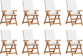 vidaXL Scaun pentru Grădină 8 pcs Maro și alb 57 x 71.5 x 104 cm