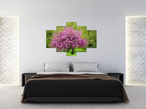 Tablou cu pom înflorit pe luncă (150x105 cm)