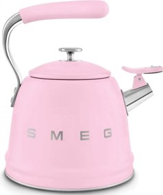 Ceainic cu fluier Smeg WKF01PK, 2,3 l, Inductie, Maner rece, Otel, Roz