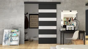 Uși glisant de interior Orenia V (negru + alb lacobel). 1059170