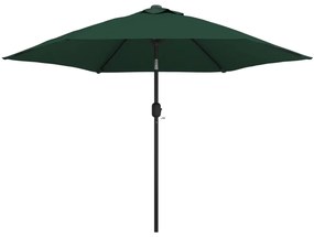 Umbrela de soare cu stalp din otel 3 m, Verde