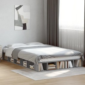 3280487 vidaXL Cadru de pat, gri sonoma, 120x200 cm, lemn prelucrat