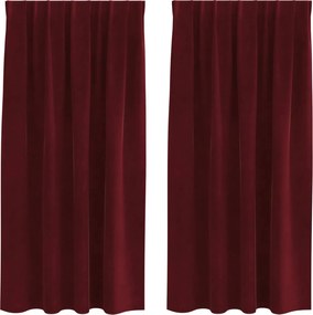 vidaXL Perdele opace 2 pcs Roșu Vin 140 x 175 cm Catifea