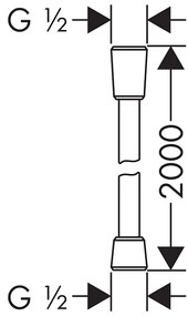 Furtun dus Hansgrohe, Isiflex, 2 m, crom