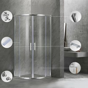 Cabină de duș Spirit Matrix curbată de calitate 90x90x180 cm