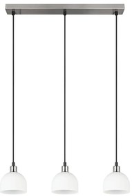 Lustră albă/argintie cu abajur din sticlă Molly – Reality