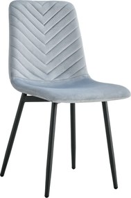 Scaun RAMITA TIP 2, gri deschis/negru, stofa catifelata/metal, 45x57x8