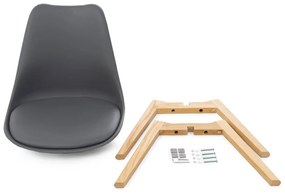 Set 2 scaune cu picioare din lemn de fag Bonami Essentials Retro, gri