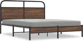 vidaXL Cadru de pat fără saltea stejar maro 160x200 cm Lemn prelucrat