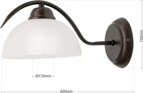 Orion - Lampă de perete RULA 1xE27/40W/230V alb/bronz